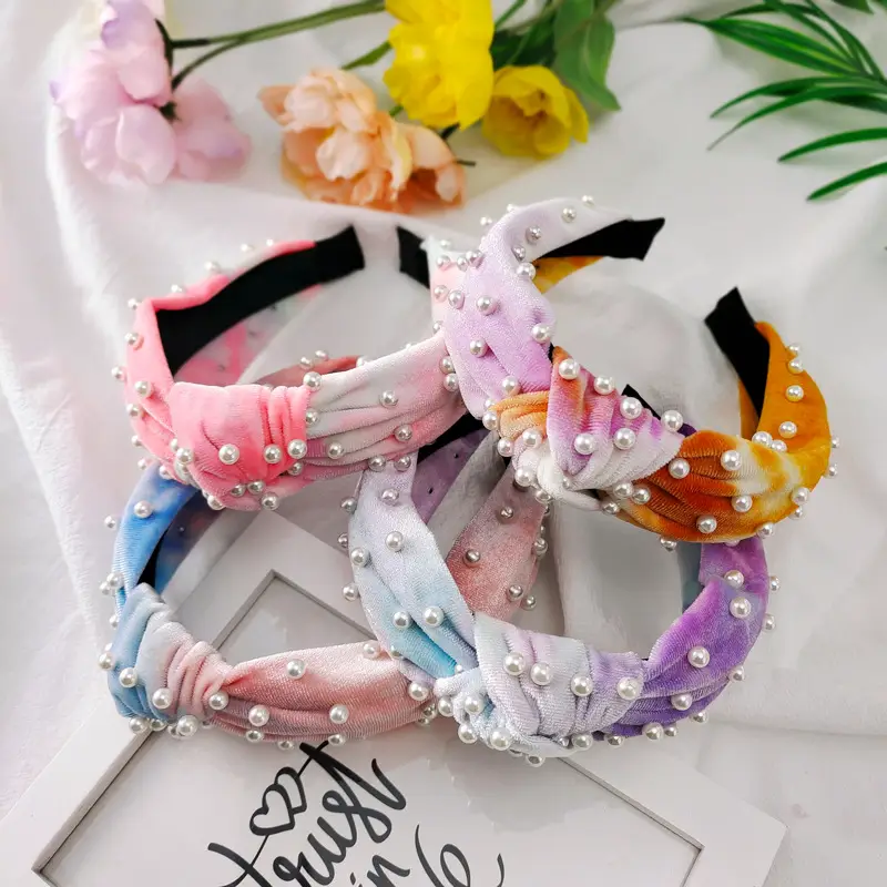Pearl Knot Hairbands with Printed Design - Image 10