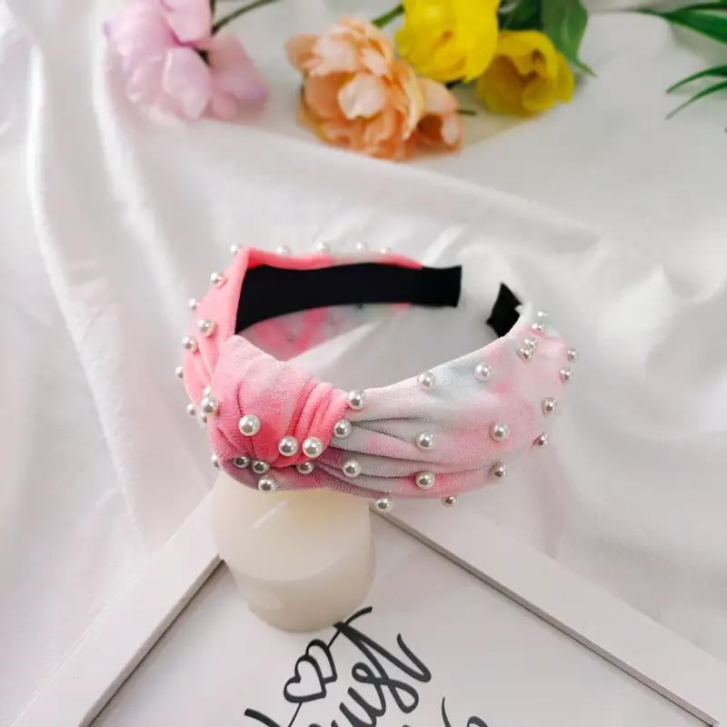 Pearl Knot Hairbands with Printed Design - Image 2