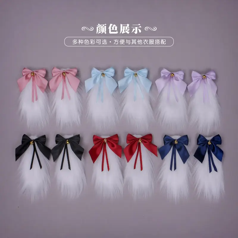 Japanese Lolita Hair Bow Bell Ear Clip Multi Color - Image 8