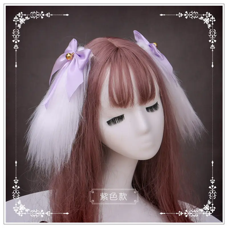 Japanese Lolita Hair Bow Bell Ear Clip Multi Color - Image 6