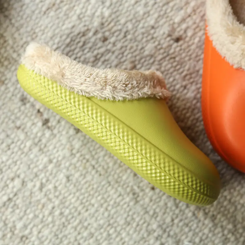 New winter couples home warm shoes fleece-lined can be worn waterproof non-slip platform indoor plush cotton slippers women - Image 8
