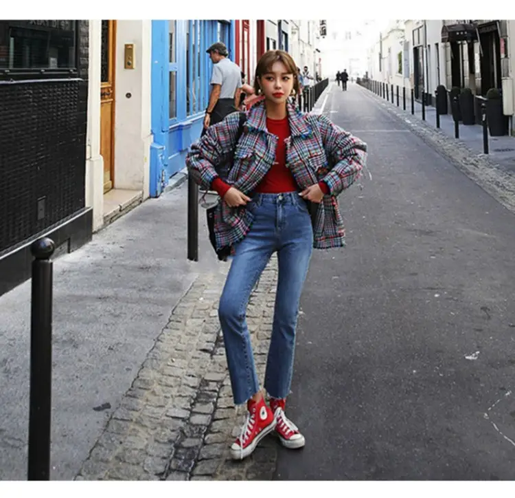 Red Long Sleeve Slim Fit T-Shirt for Women — feature 17