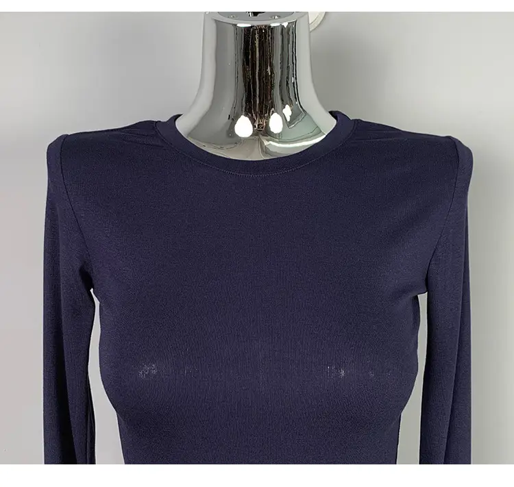 Red Long Sleeve Slim Fit T-Shirt for Women — feature 36
