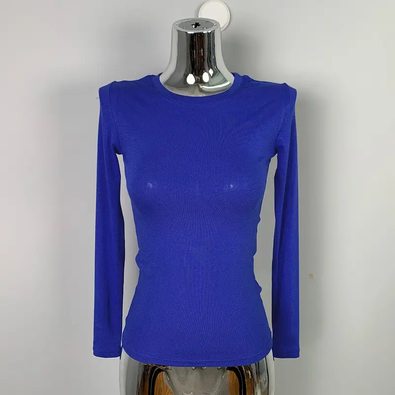 Red Long Sleeve Slim Fit T-Shirt for Women - Image 5
