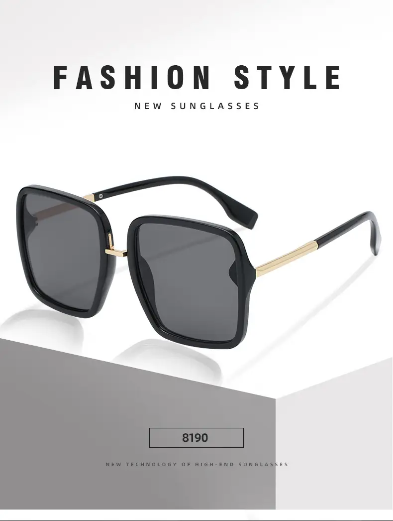 Orange Gold Pink Square Sunglasses Large Frame — feature 11
