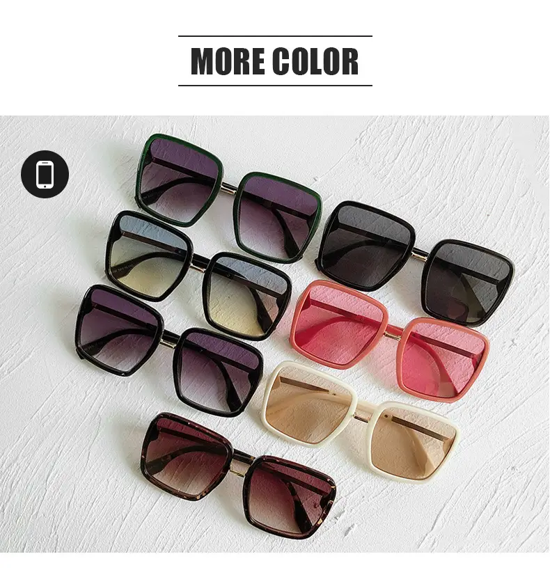 Orange Gold Pink Square Sunglasses Large Frame — feature 21