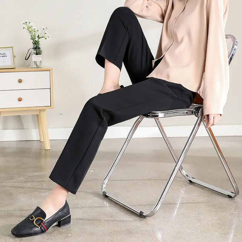 Women's Blue Straight-Pit Professional Suit Pants - Image 24