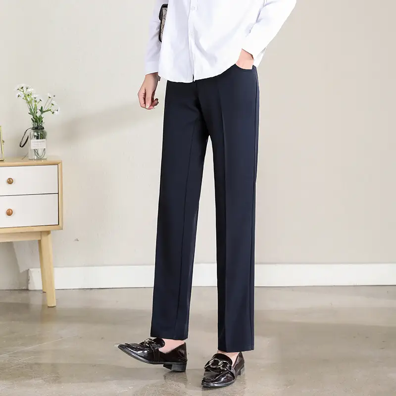 Women's Blue Straight-Pit Professional Suit Pants - Image 25