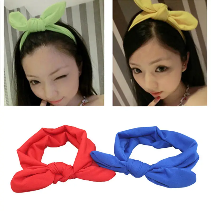 Black Bow Knot Fabric Headband for Women - Image 19