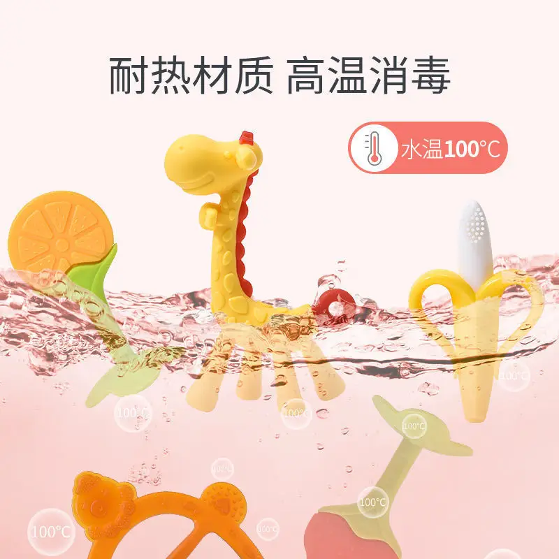 Baby Silicone Toothbrush Grounder Yellow White 3-12M - Image 16