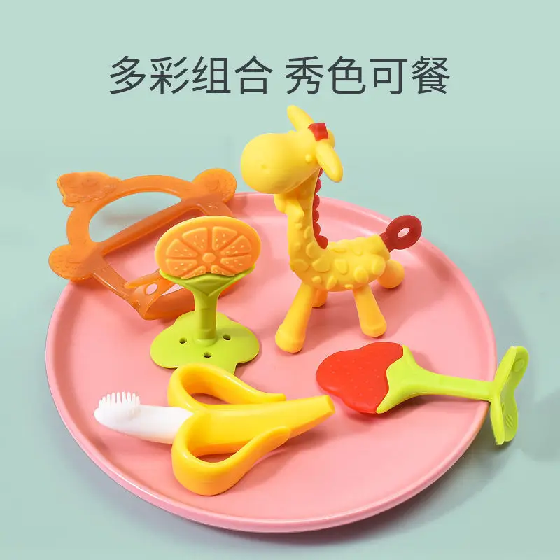 Baby Silicone Toothbrush Grounder Yellow White 3-12M - Image 18