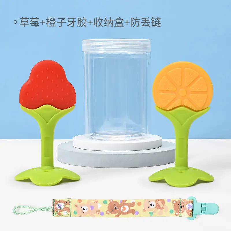 Baby Silicone Toothbrush Grounder Yellow White 3-12M - Image 4