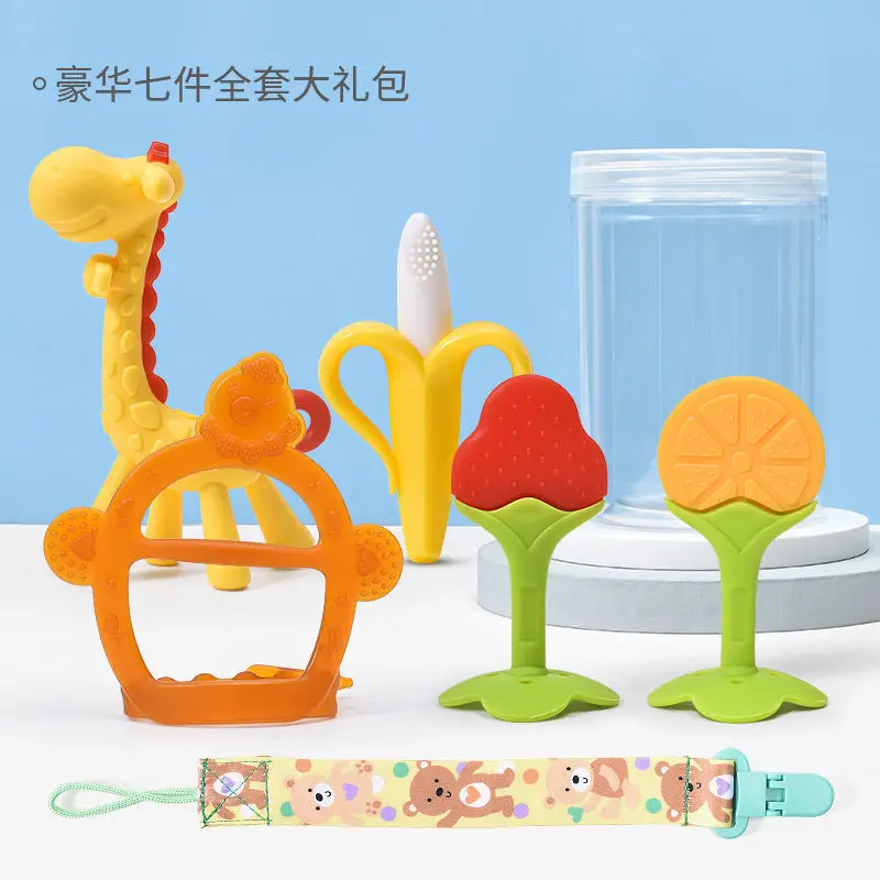 Baby Silicone Toothbrush Grounder Yellow White 3-12M - Image 6