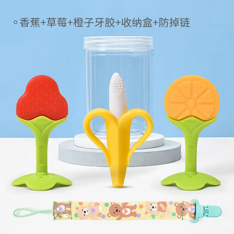 Baby Silicone Toothbrush Grounder Yellow White 3-12M - Image 8