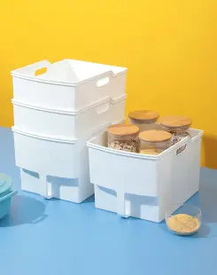 Japanese Style Plastic Refrigerator Storage Box Set with Lid — feature 4