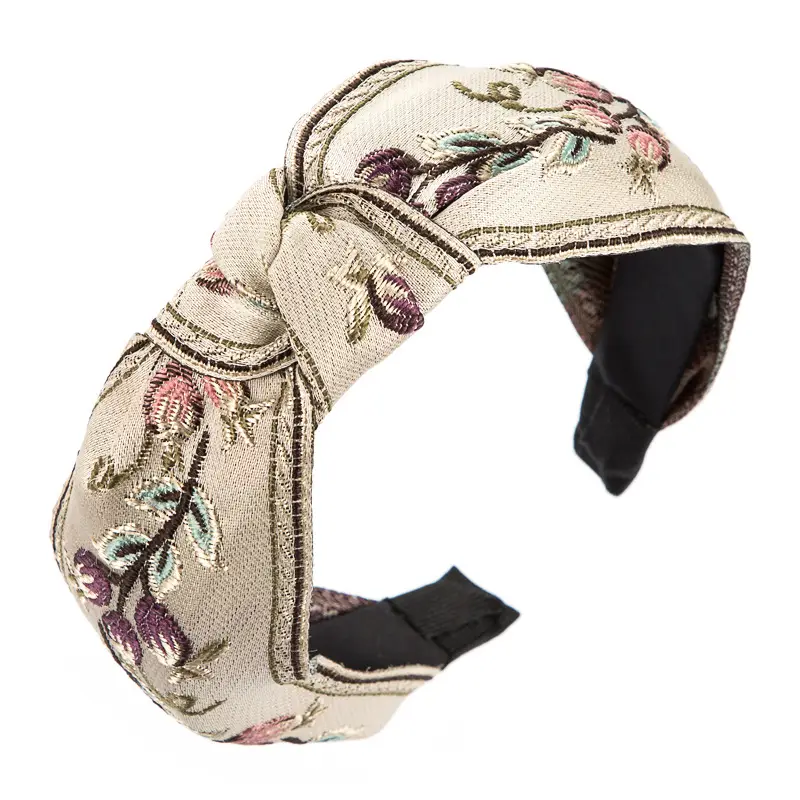 Vintage Embroidered Knot Hair Hoop for Women - Image 7