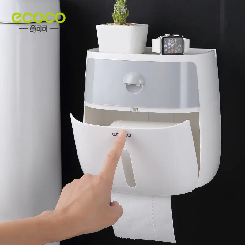 Pink Wall-Mounted Toilet Paper Storage Rack - Image 5