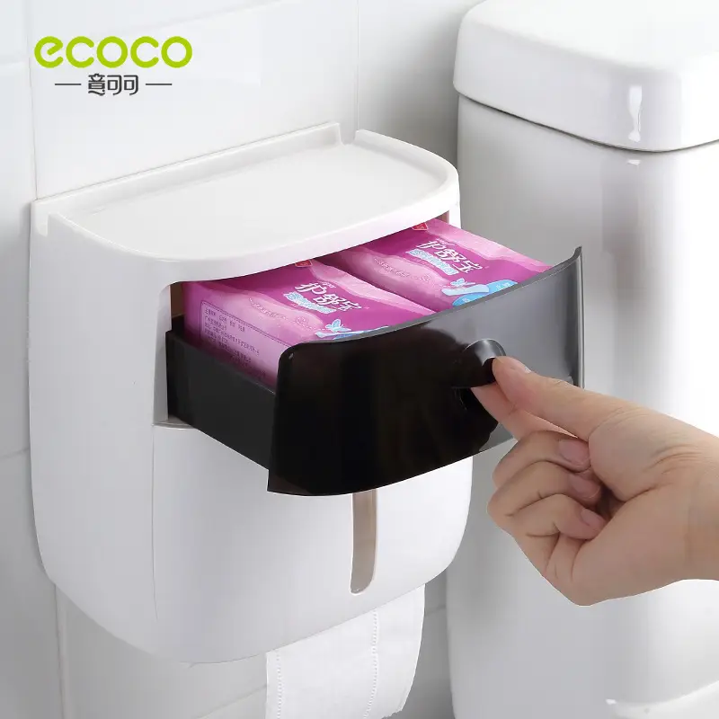 Pink Wall-Mounted Toilet Paper Storage Rack - Image 6