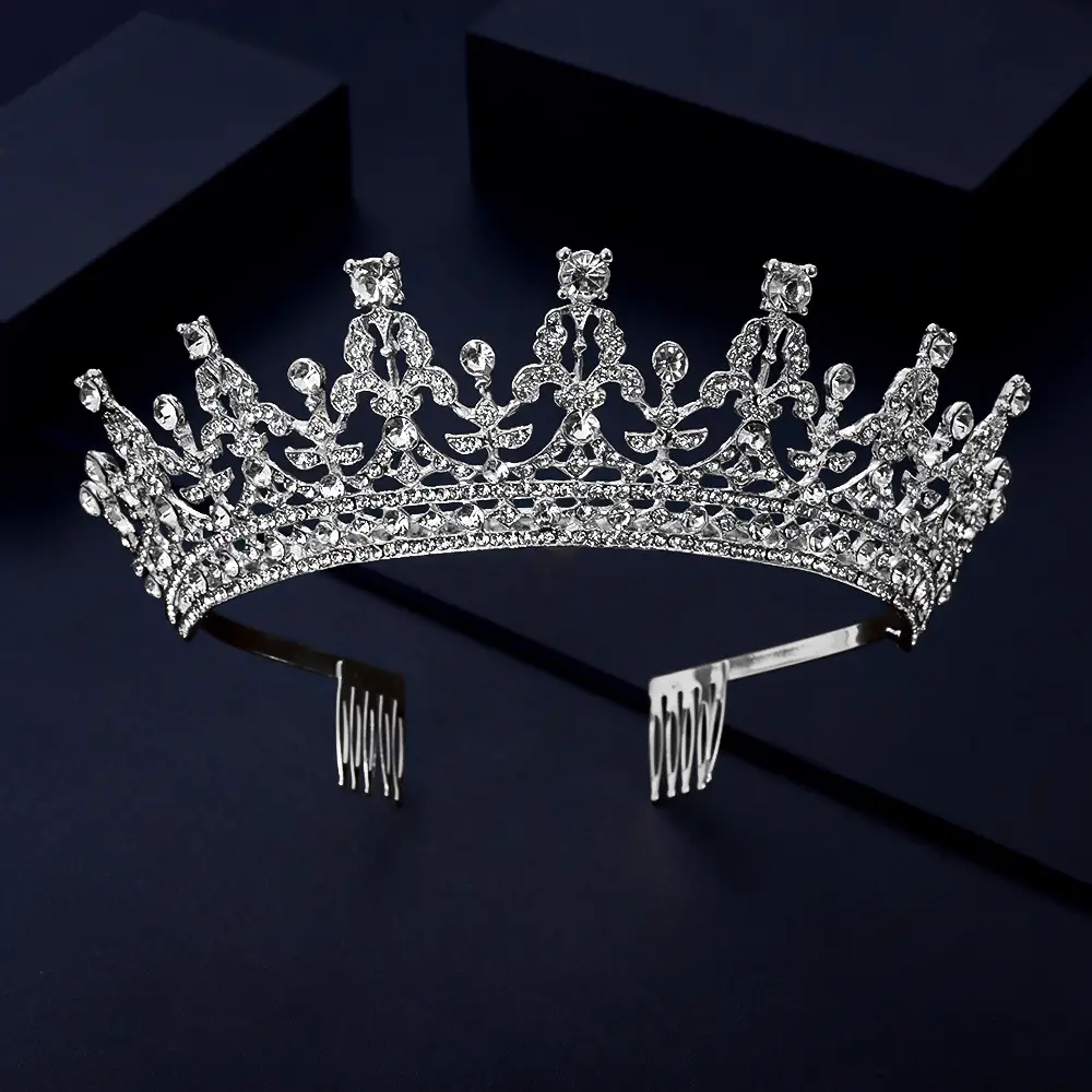 Luxury Red Rhinestone Queen Crown Hair Accessory - Image 5