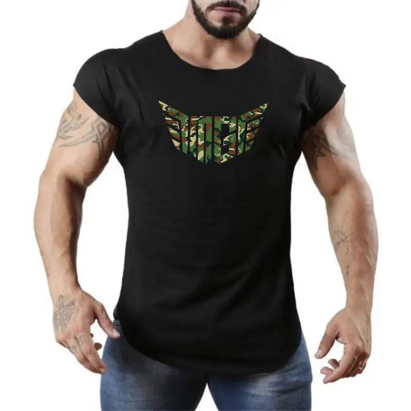 Men's White Sleeveless Gym Vest with Logo - Image 6