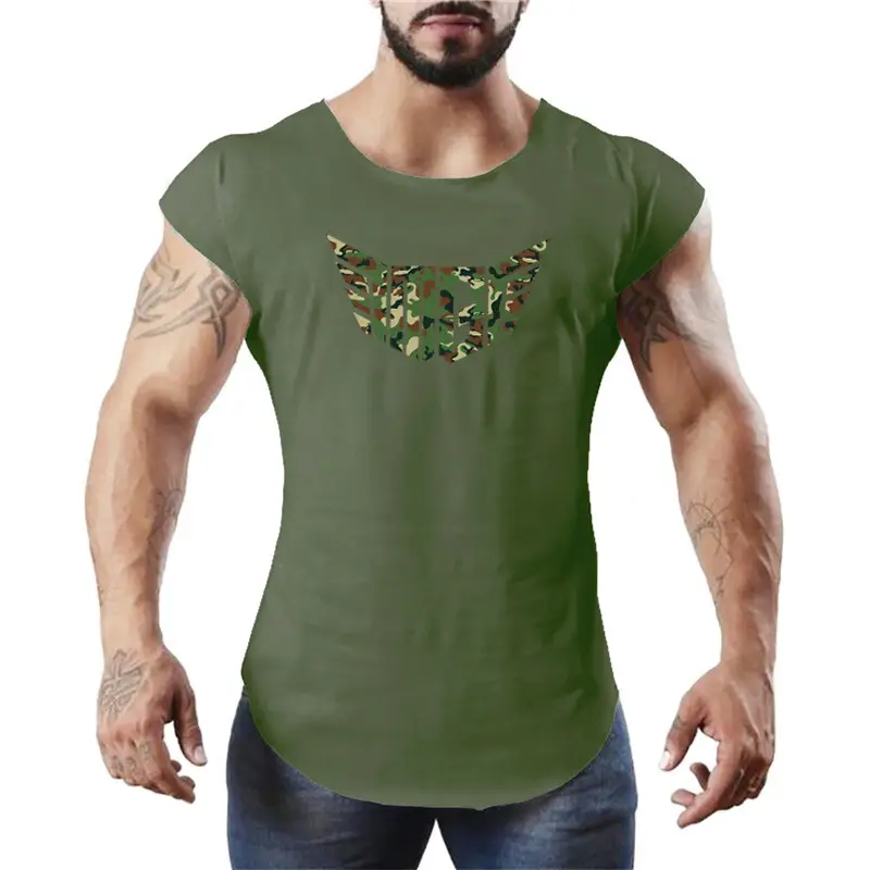Men's White Sleeveless Gym Vest with Logo - Image 4