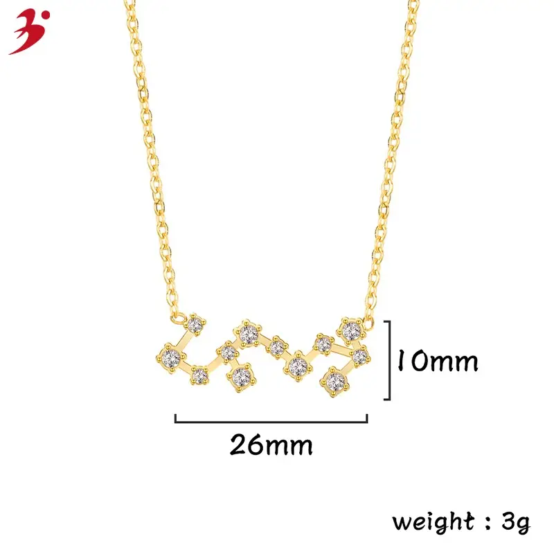 Cross-Border Zodiac Necklace with Diamond Engraving - Image 29