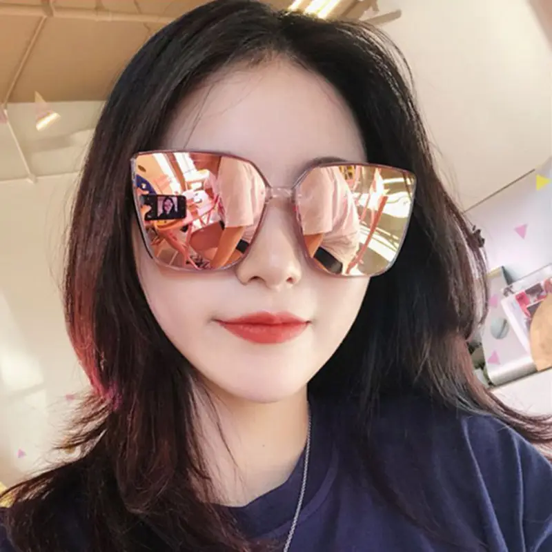 Pink 2025 Large Frame Sunglasses Women's Trendy Street Wear - Image 9