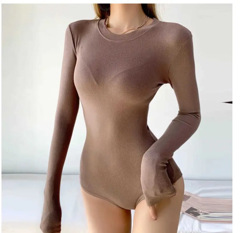 Red Long Sleeve One-Piece T-Shirt for Women - Image 7