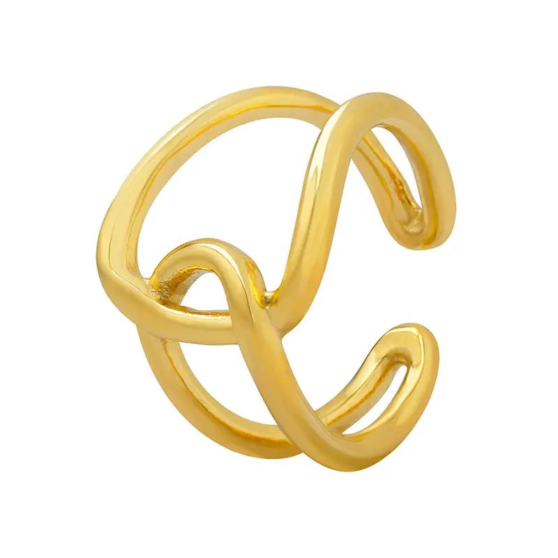 European & American Double Ring Cross Design Gold Plated - Image 7