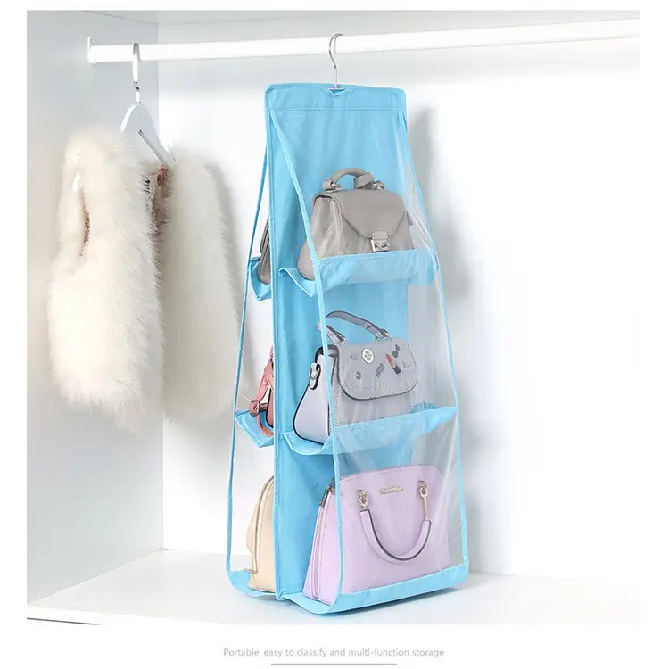 New Thickened Double-Sided 6-Compartment Hanging Storage Bag