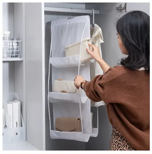 New Thickened Double-Sided 6-Compartment Hanging Storage Bag