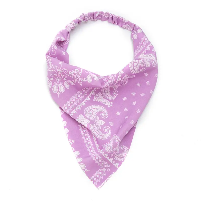 Purple Paisley Headscarf for Women with Elastic Band - Image 12