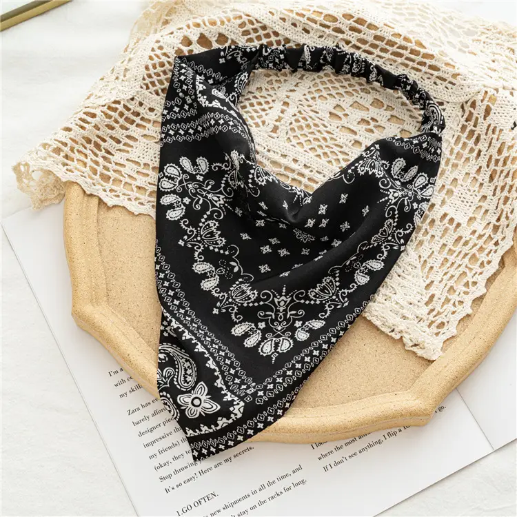 Purple Paisley Headscarf for Women with Elastic Band - Image 2