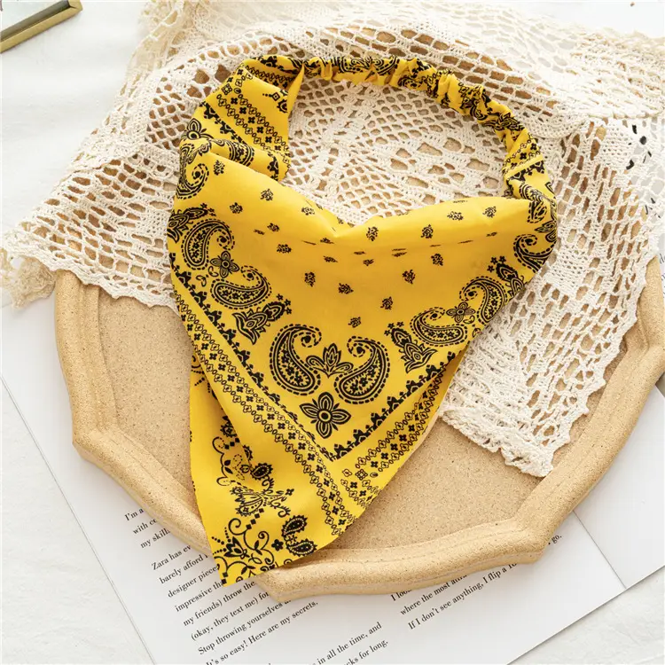 Purple Paisley Headscarf for Women with Elastic Band - Image 3