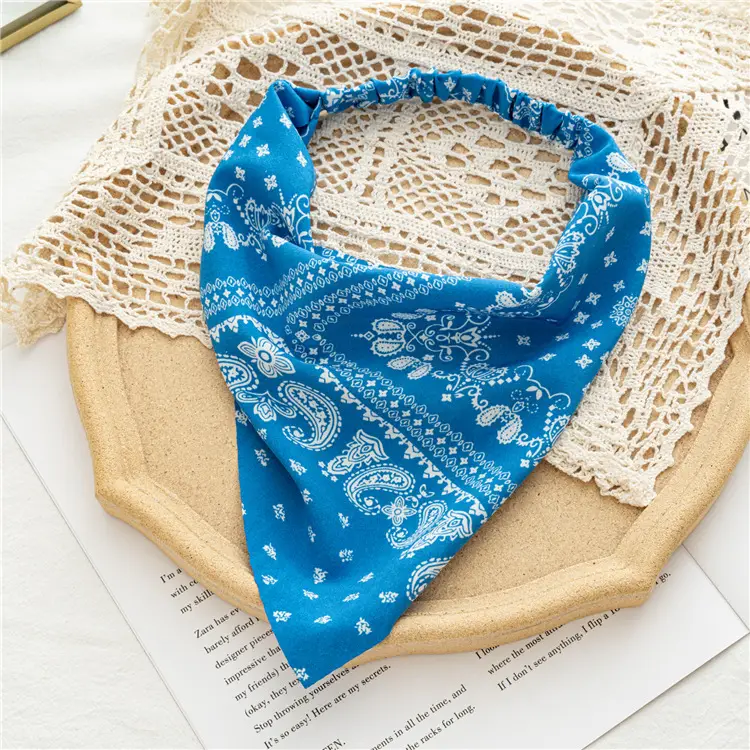 Purple Paisley Headscarf for Women with Elastic Band - Image 4