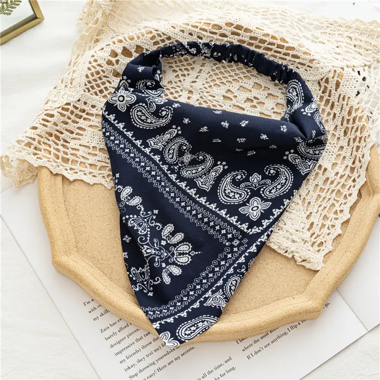 Purple Paisley Headscarf for Women with Elastic Band - Image 5
