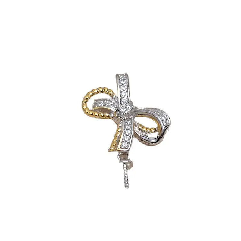 S925 Silver Bow Earrings & Pearl Pendant Set - Image 5