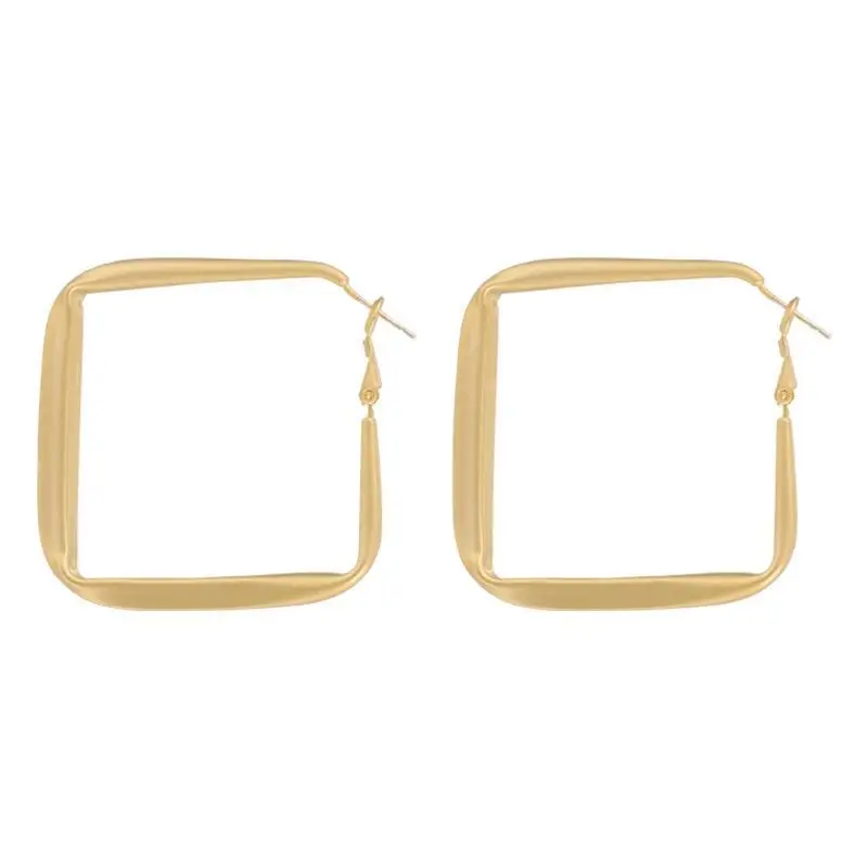 S925 Silver Gold Square Earrings for Women - Image 6