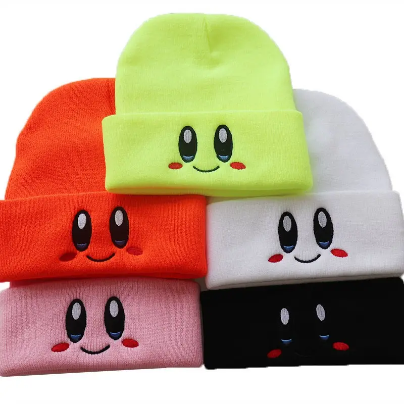 Cute Smiley Embroidered Wool Beanie for Men Women - Image 9
