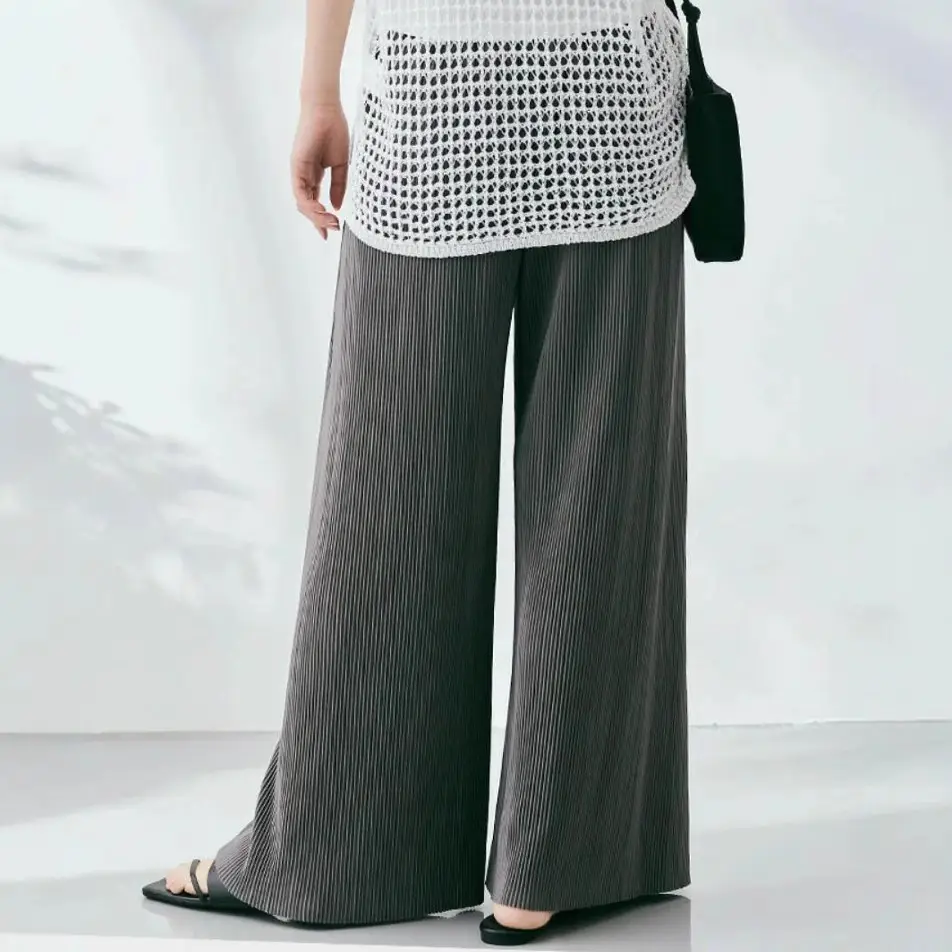 Women 2025 Wide Leg Pants Set Light Green Knit - Image 17