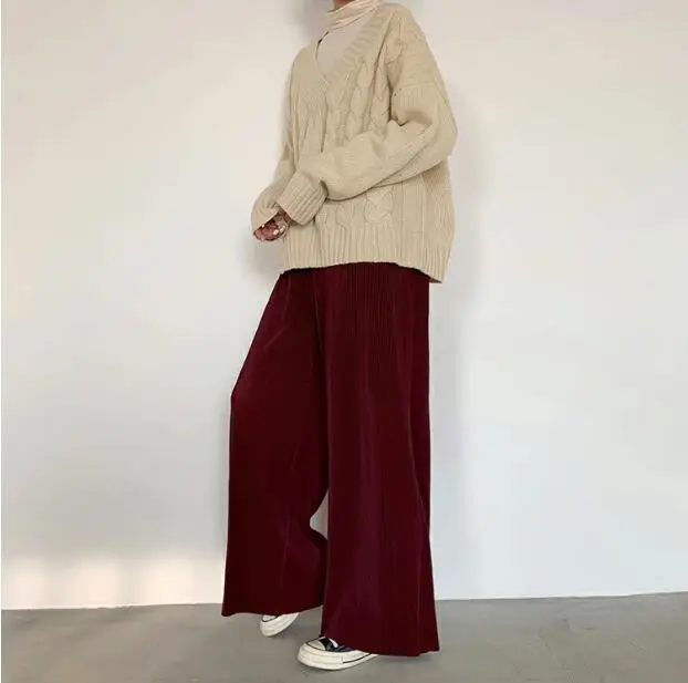 Women 2025 Wide Leg Pants Set Light Green Knit - Image 5