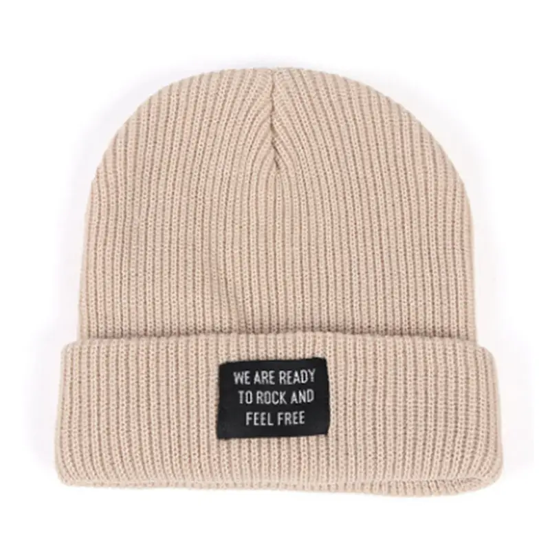 Women Yellow Knitted Patch Hat for Winter Warm Woolen