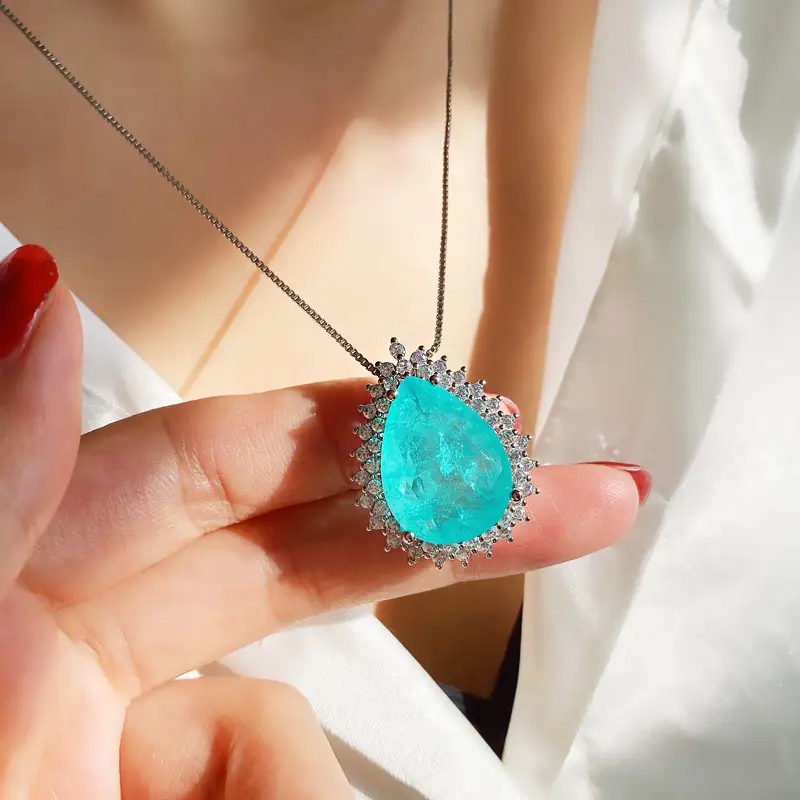 Turquoise Ocean Heart Necklace for Women - Image 4