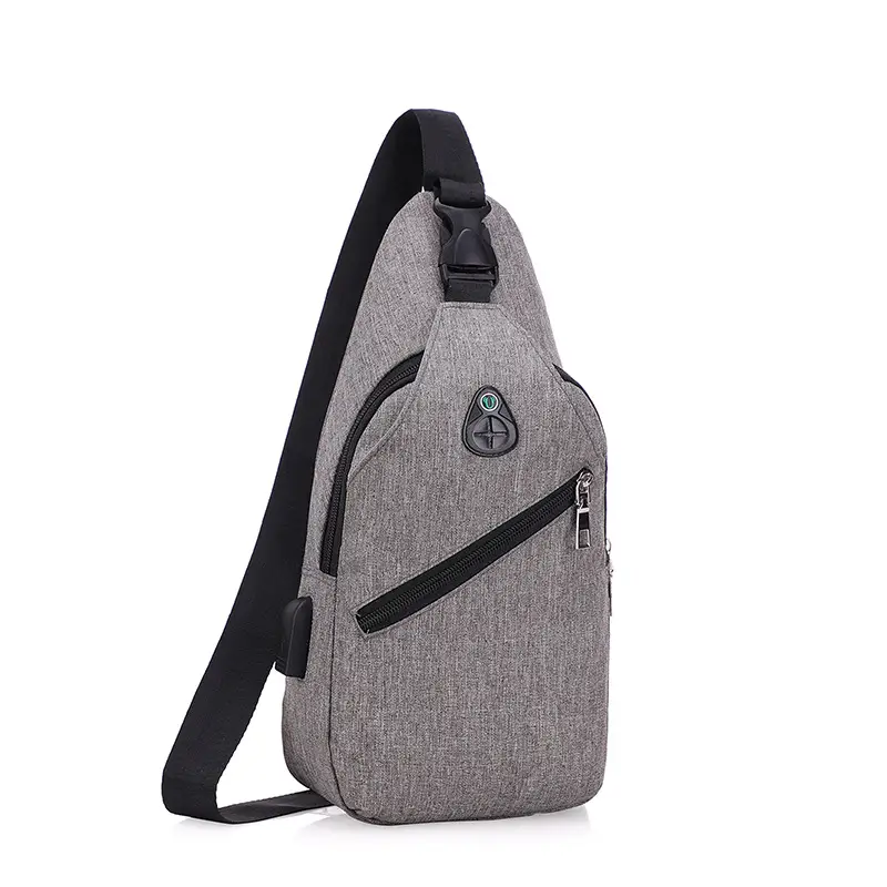 Men's Blue Printed Chest Bag with Adjustable Strap - Image 9