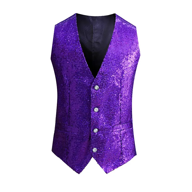 Golden Sequined Men's Vest for Dance & Party Wear — feature 16