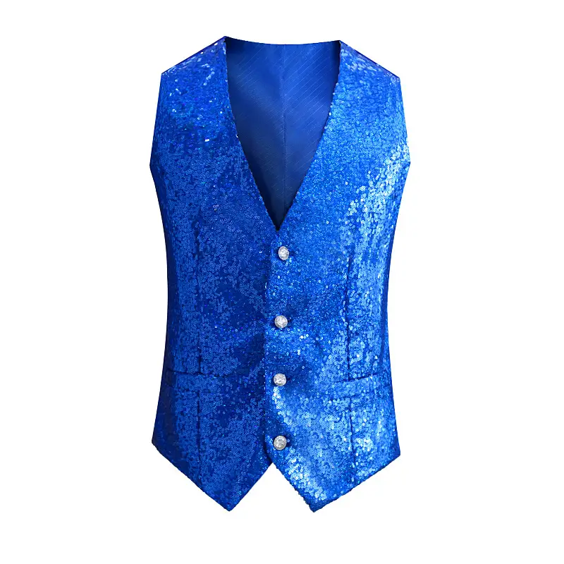 Golden Sequined Men's Vest for Dance & Party Wear — feature 28