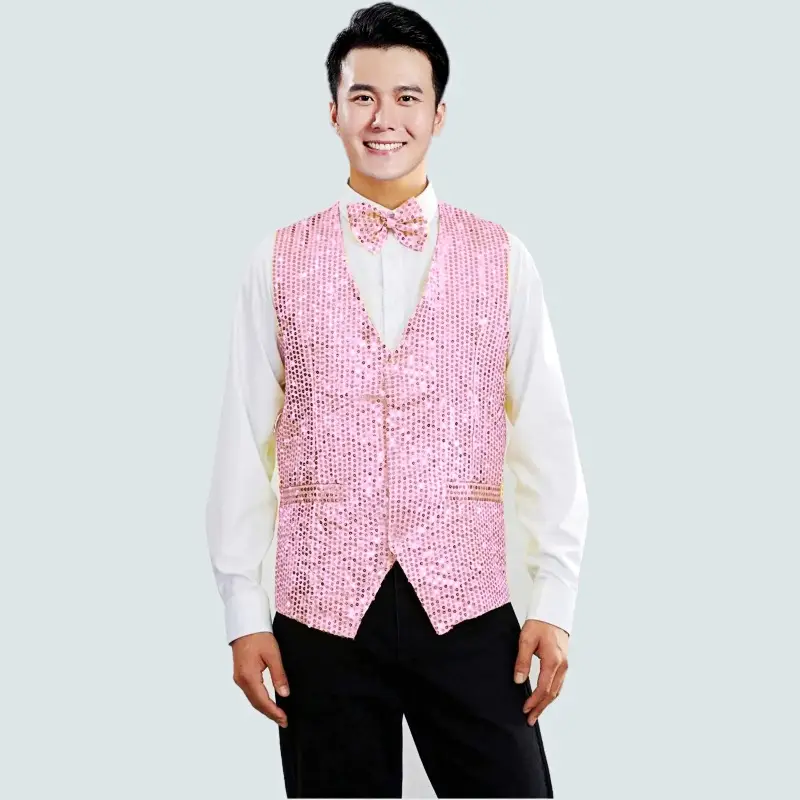 Golden Sequined Men's Vest for Dance & Party Wear - Image 8
