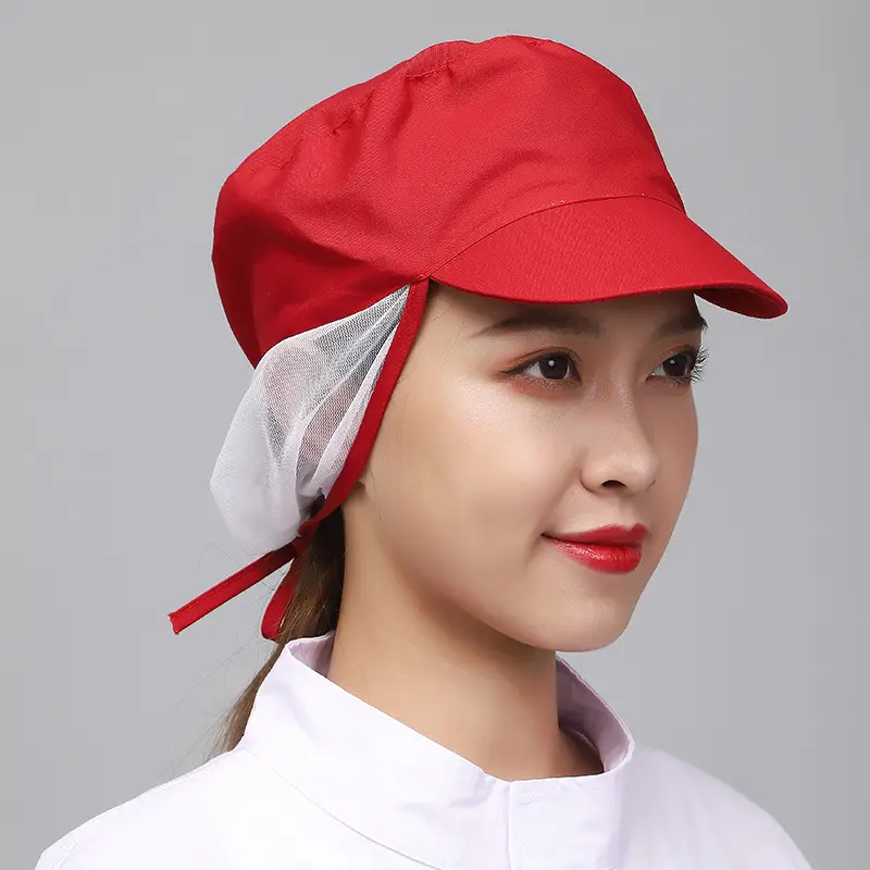 Men's Red Mesh Canteen Cap with Lace Trim - Image 3