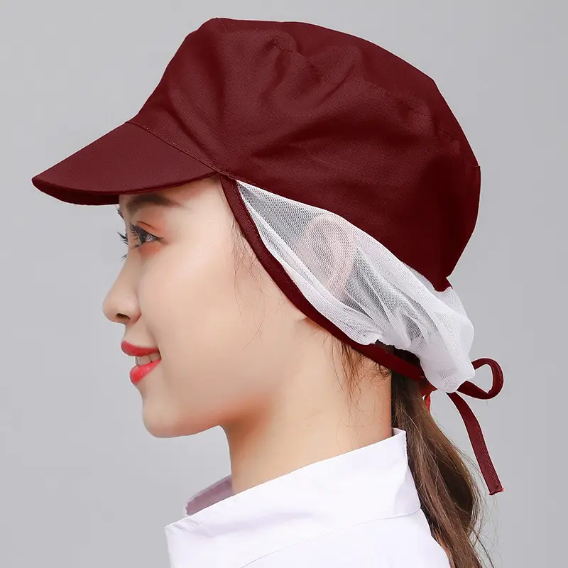 Men's Red Mesh Canteen Cap with Lace Trim - Image 9