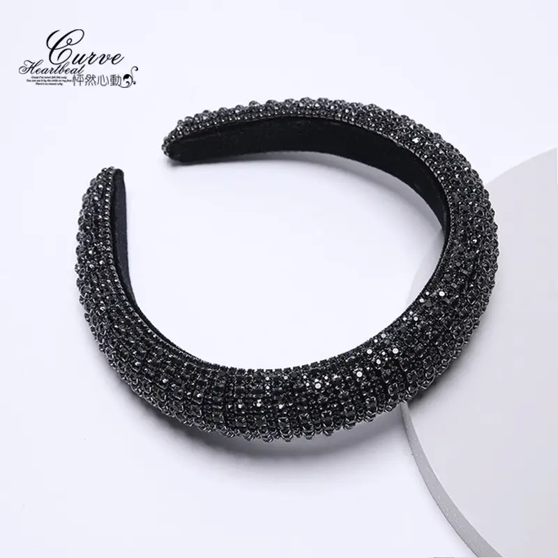 Vintage European Bang Baroque Glass Rhinestone Velvet - Image 9